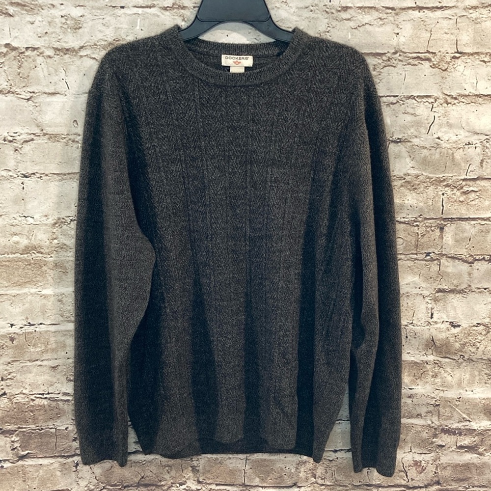 Dockers Men's Cable Knit Crew Neck Sweater